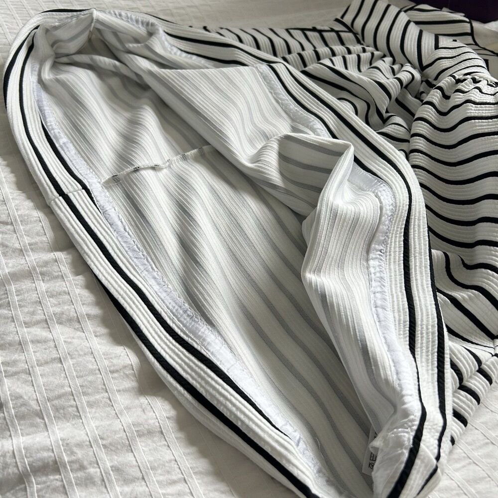 Anthropologie Maeve Mitred Diamond Stripe Dress Pleated FIt+Flare Pockets Size 8 - Picture 14 of 16
